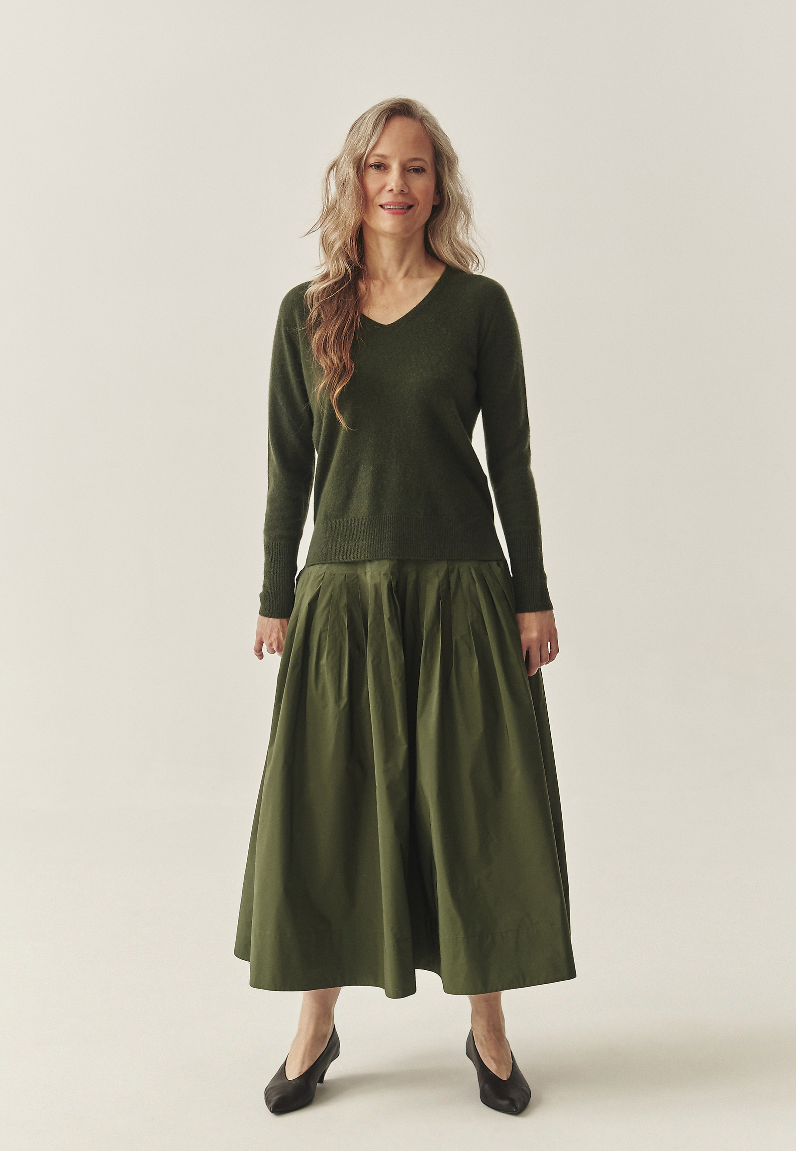KASZMIROWY SWETER - ANISTON KASZMIROWY SWETER - ANISTON ZIELONY 117477