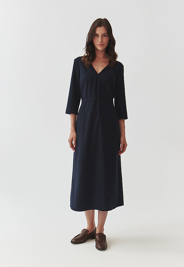 FABRIC DRESS WITH ENVELOPE CUT — ZEREWIANA FABRIC DRESS WITH ENVELOPE CUT — ZEREWIANA GRANATOWY 2