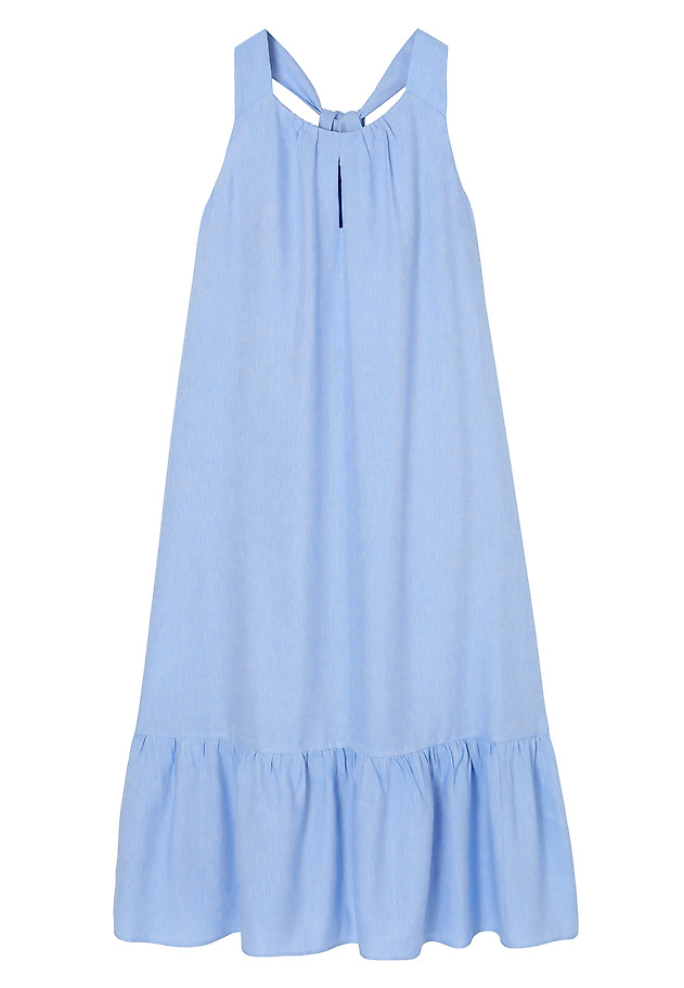 FLARED DRESS WITH LINEN - ESTELLA FLARED DRESS WITH LINEN - ESTELLA NIEBIESKI 9