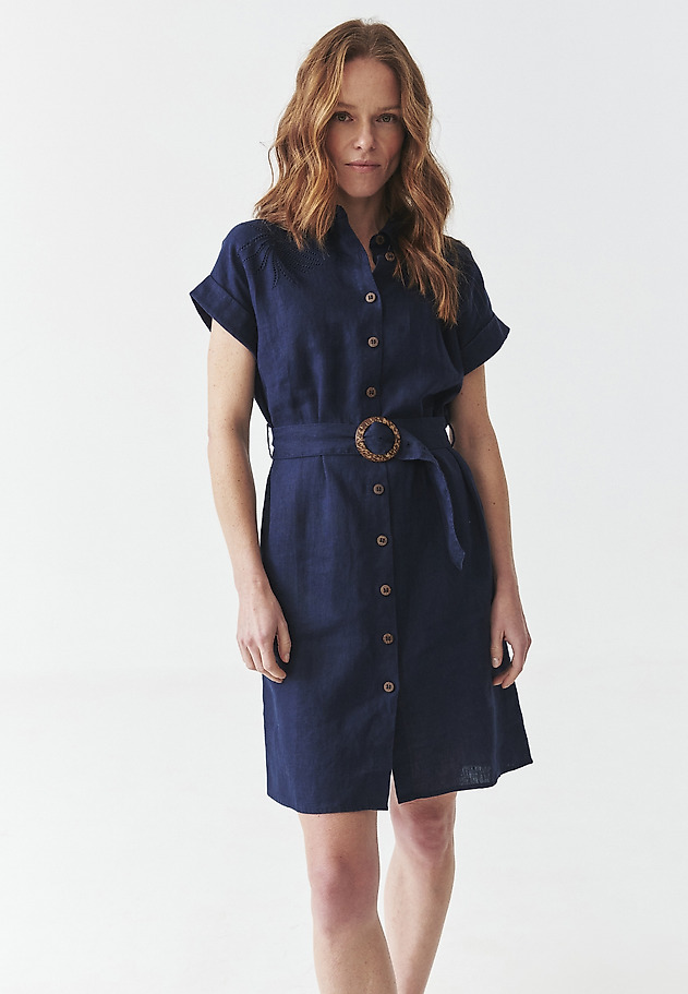 LINEN SCHMISSERIE WITH EMBROIDERY - SALIMA 1 LINEN SCHMISSERIE WITH EMBROIDERY - SALIMA 1 NIEBIESKI 2