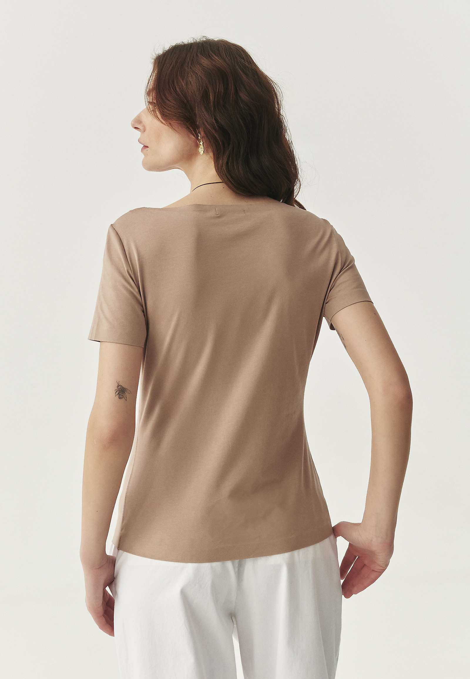 PRILAGODLJENA BOMBAŽNA BLUZA - MIKAJA PRILAGODLJENA BOMBAŽNA BLUZA - MIKAJA BEŽ 111836