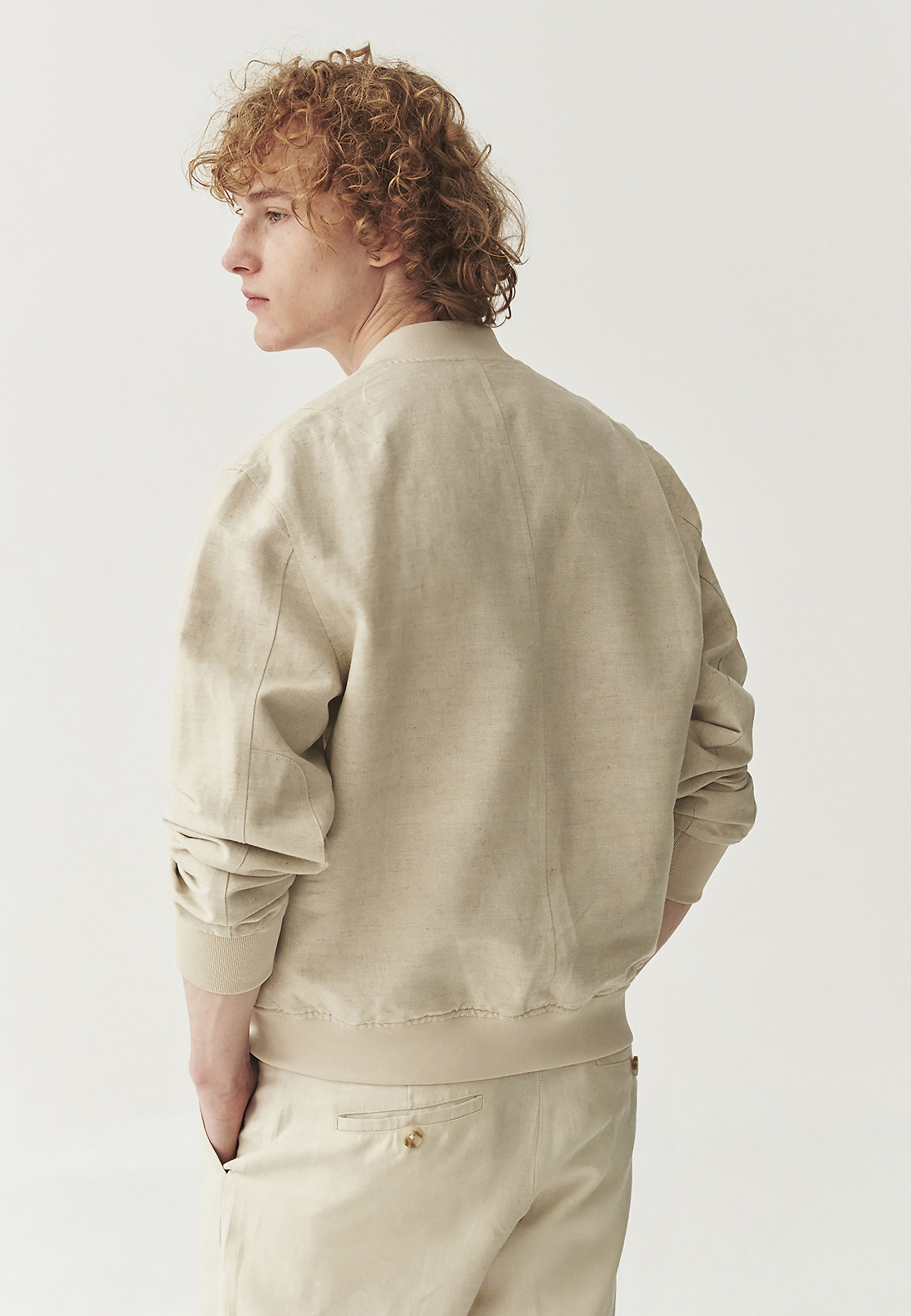 FÉRFI LINEN-PAMUT BOMBER DZSEKI - FORIO FÉRFI LINEN-PAMUT BOMBER DZSEKI - FORIO BÉZS 110214