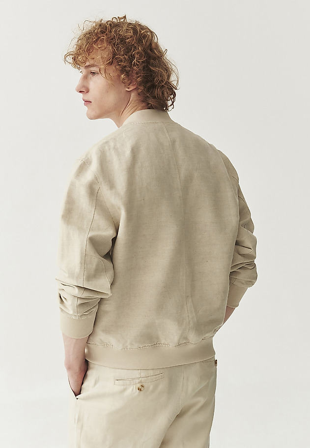 FÉRFI LINEN-PAMUT BOMBER DZSEKI - FORIO FÉRFI LINEN-PAMUT BOMBER DZSEKI - FORIO BÉZS 3