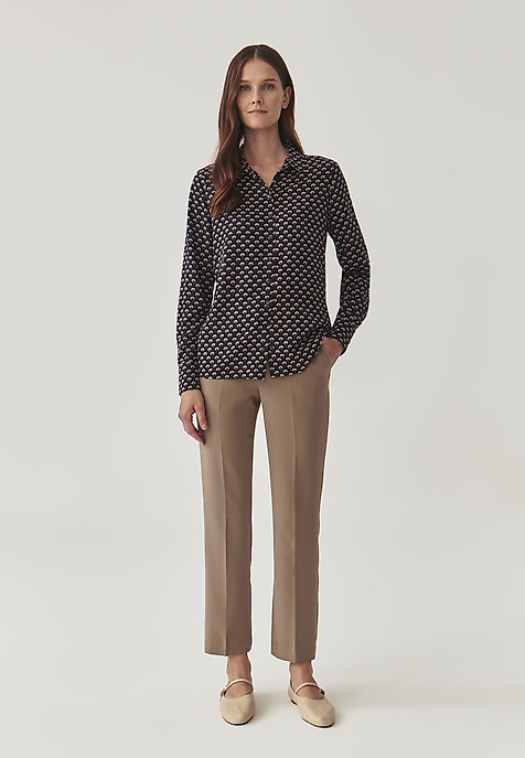 PATTERNED LADIES’ SHIRT WITH LONG SLEEVES - NIKA 1 MULTICOLOR 2