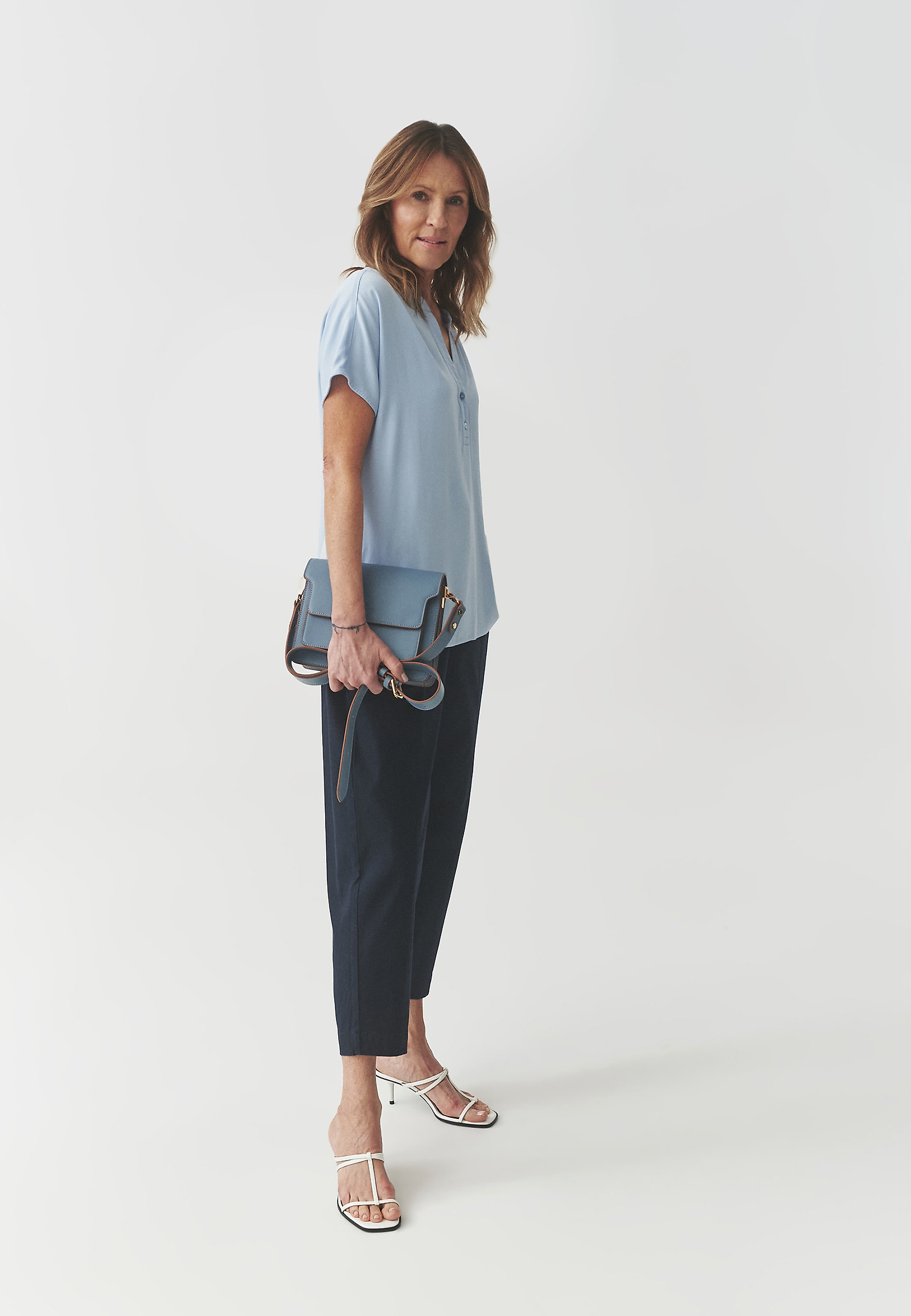 VISKOZNA BLUZA S KIMONO ROKAVI - MARELLI VISKOZNA BLUZA S KIMONO ROKAVI - MARELLI MODRA 105578