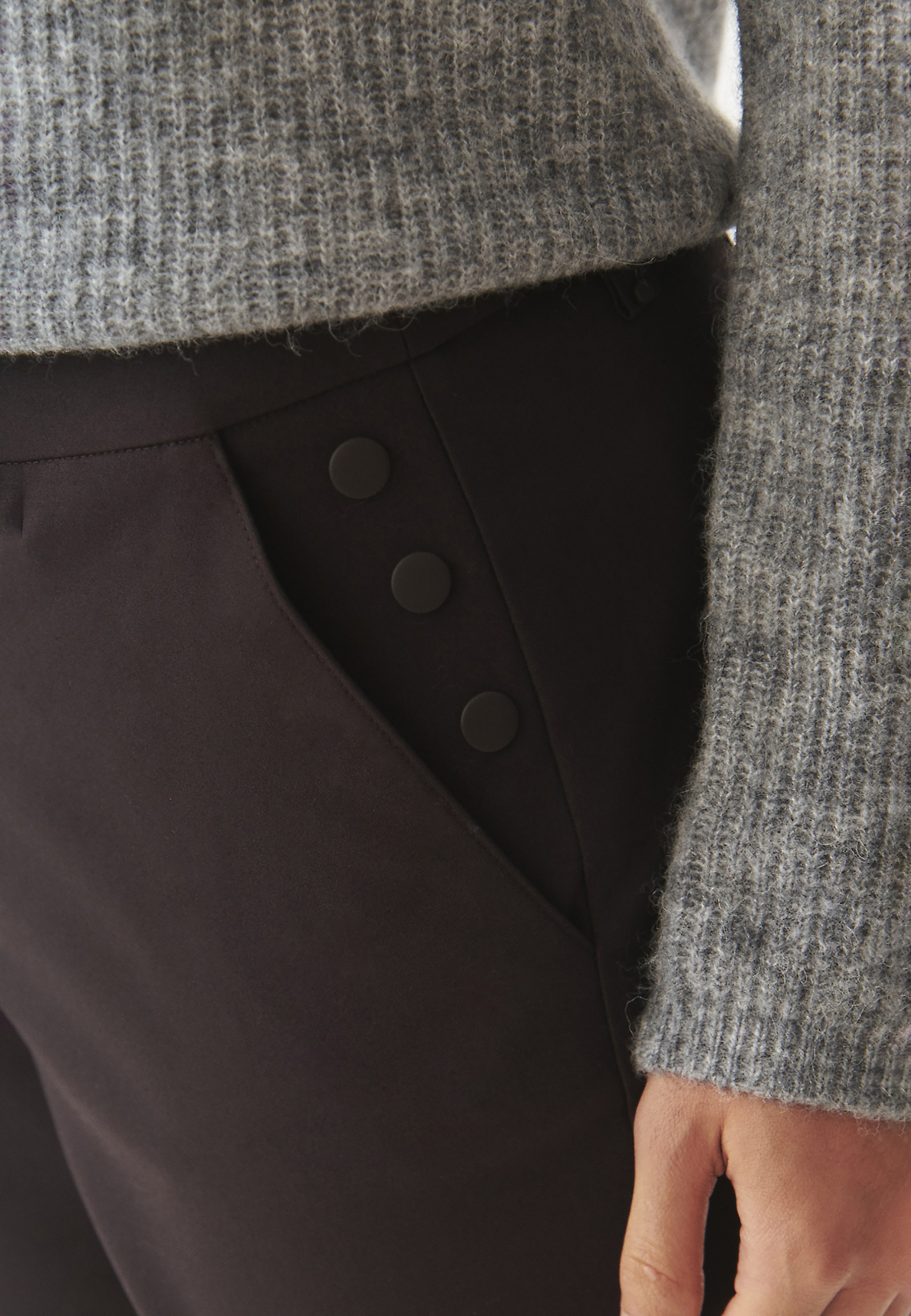 LADIES' FABRIC CIGARETTE PANTS- FILIMI LADIES' FABRIC CIGARETTE PANTS- FILIMI BROWN 100600
