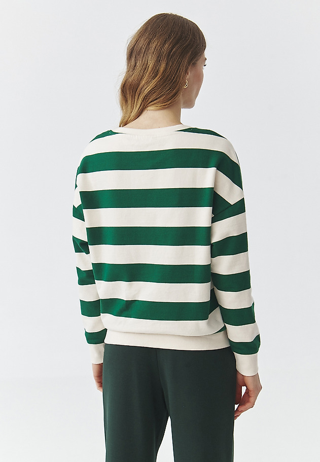 LADIES' CROSS-STRIPED KNITTED SWEATSHIRT — CANDY 1 LADIES' CROSS-STRIPED KNITTED SWEATSHIRT — CANDY 1 MULTIKOLOR 5