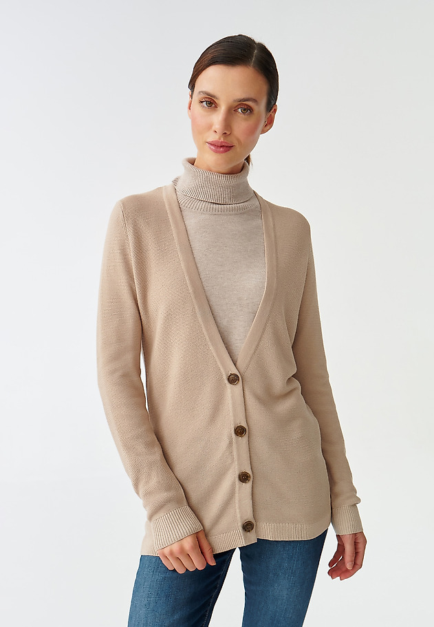LADIES' BUTTONED SWEATER PIMIKO LADIES' BUTTONED SWEATER PIMIKO BEŻOWY 1