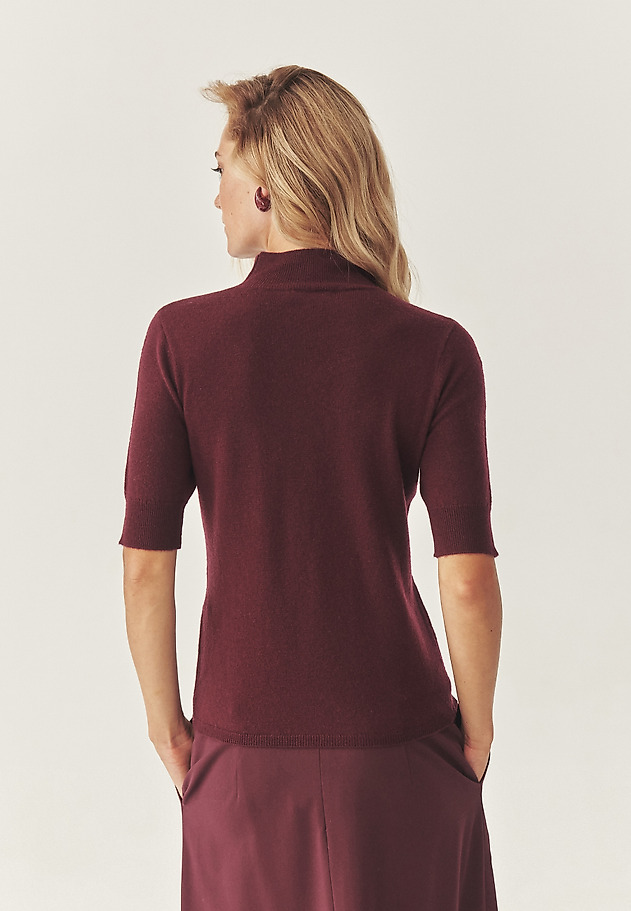 KLASYCZNY SWETER Z WEŁNY MERINO - LU KLASYCZNY SWETER Z WEŁNY MERINO - LU CZERWONY 3