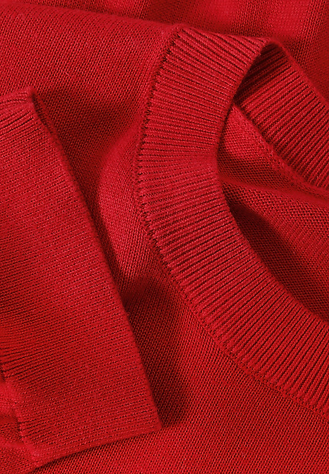 CLASSIC JUMPER IN VISCOSE-COTTON YARN — AUGUST 3 RED 2