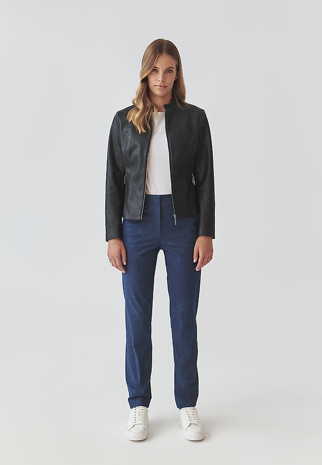 LADIES’ JACKET MADE FROM LEATHER-LOOK FABRIC - BAMI LADIES’ JACKET MADE FROM LEATHER-LOOK FABRIC - BAMI CZARNY 2