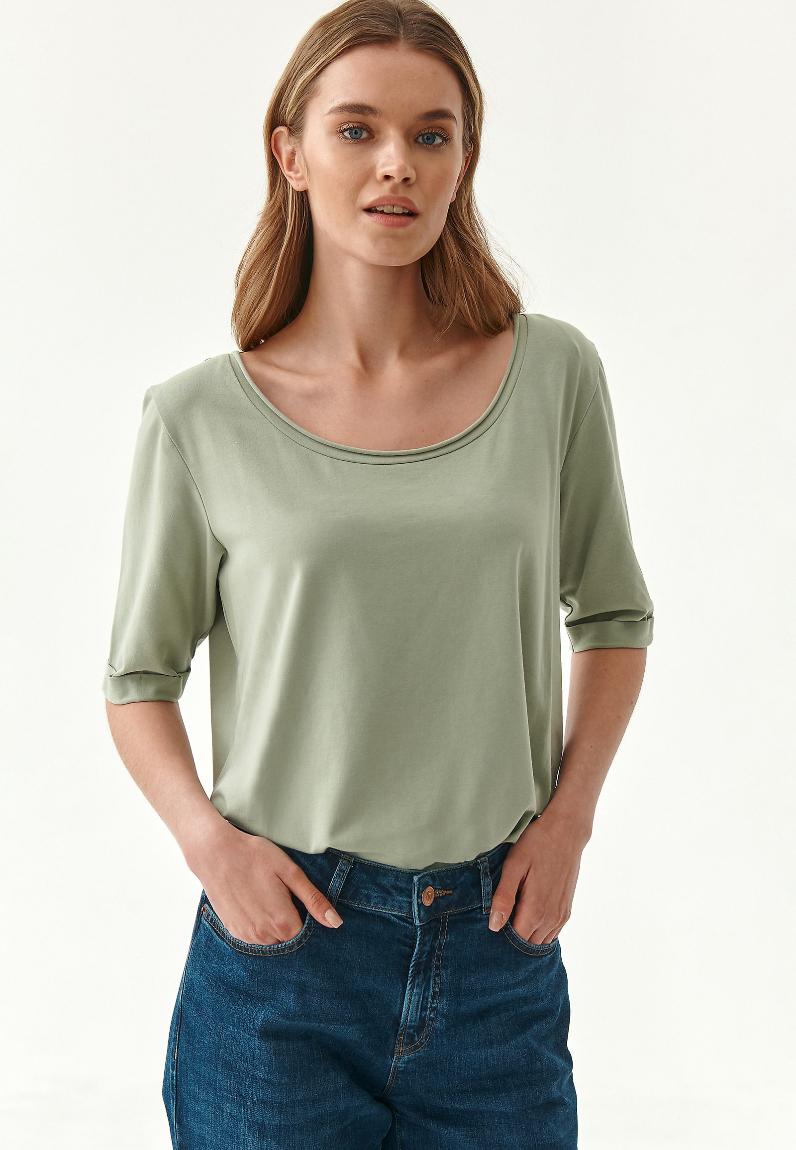 LUŹNA BLUZKA DAMSKA ORAWO LUŹNA BLUZKA DAMSKA ORAWO KHAKI 80076