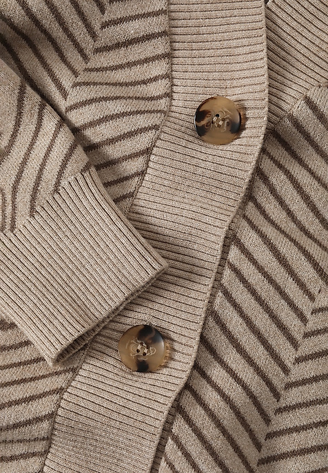 LADIES' HERRINGBONE CARDIGAN — BEATRICE BEIGE 2