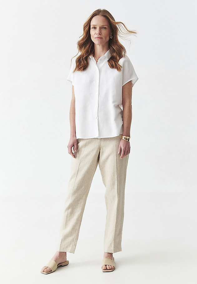 LINEN SUIT TROUSERS WITH STRAIGHT LEG - IMI LINEN SUIT TROUSERS WITH STRAIGHT LEG - IMI BEŻOWY 1