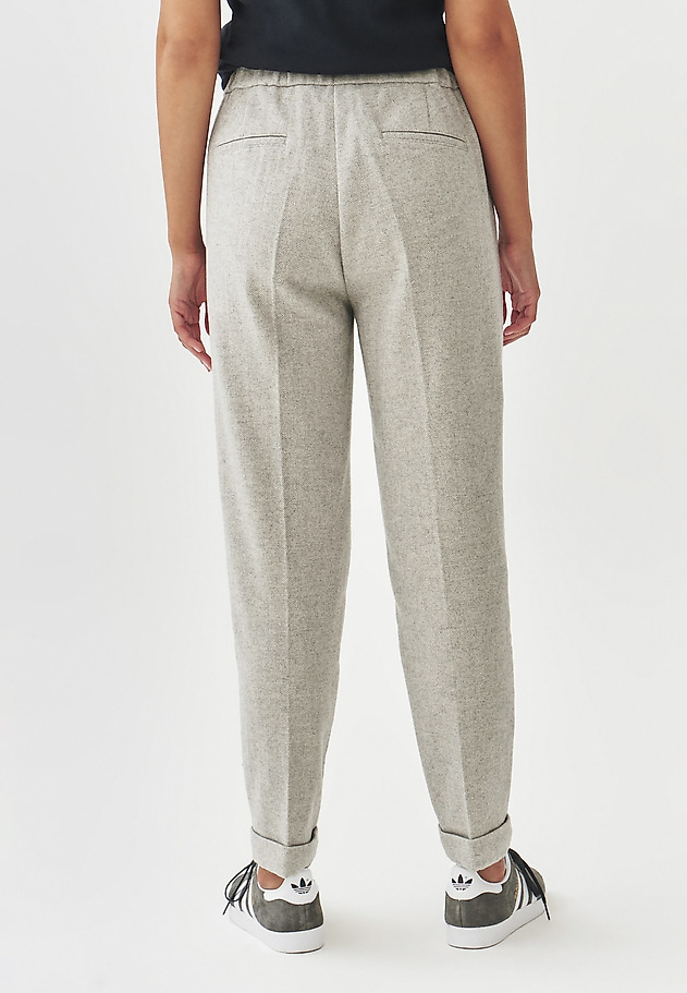 HERRINGBONE FABRIC TROUSERS - SUMKO HERRINGBONE FABRIC TROUSERS - SUMKO SZARY 3