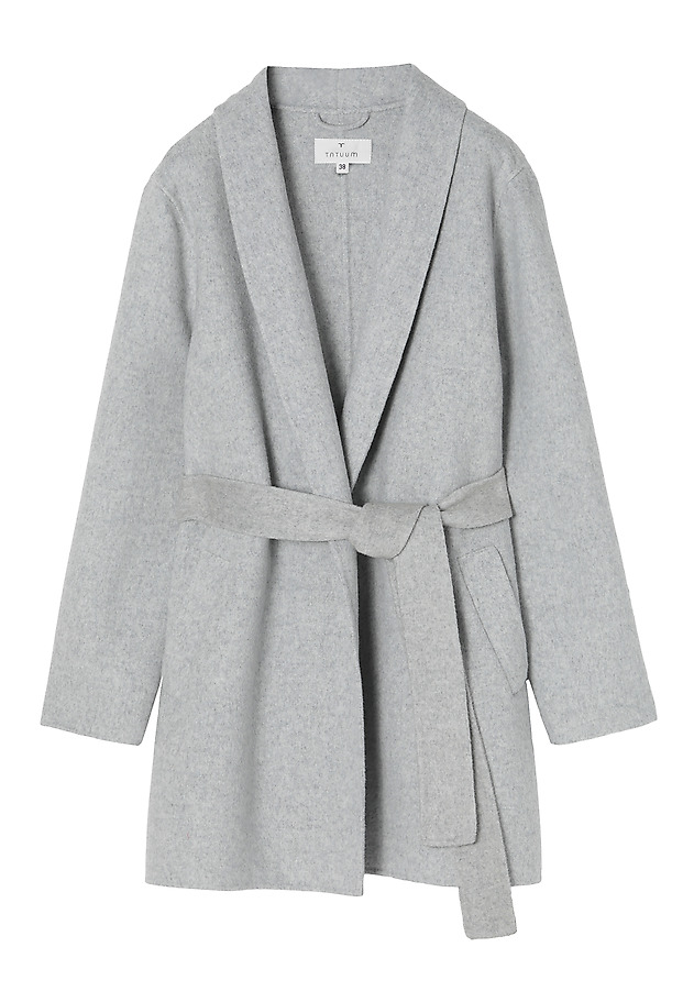 LADIES’ COAT WITH A TIE MOZA 1 LADIES’ COAT WITH A TIE MOZA 1 SZARY 7
