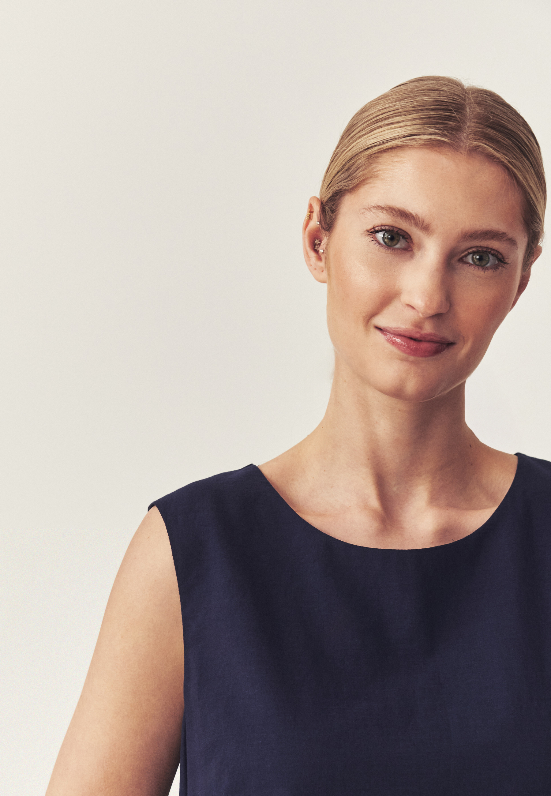 BAWEŁNIANA SUKIENKA Z AUTORSKIM WZOREM - MEAVE 1 GRANATOWY 2