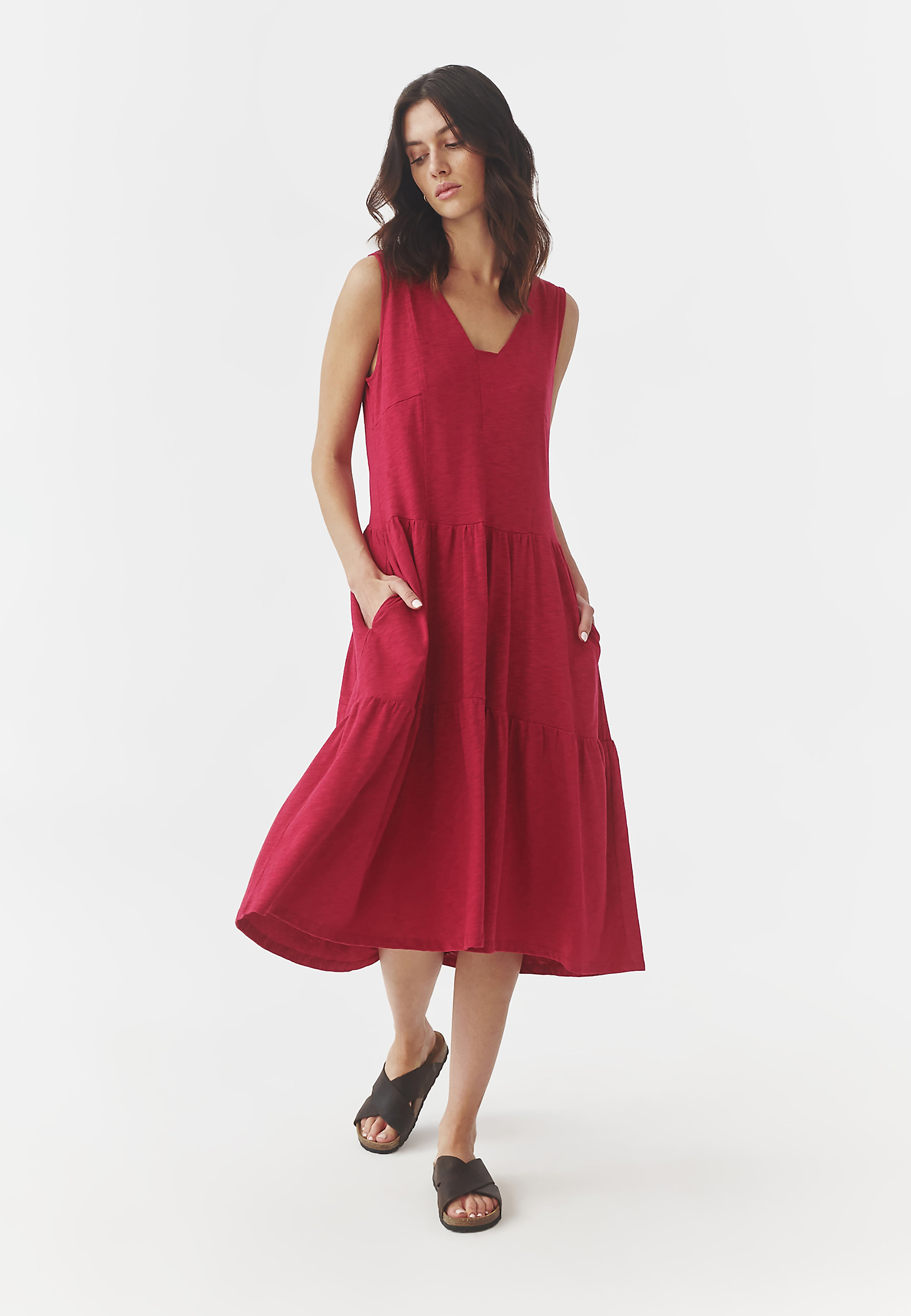LADIES’ MIDI DRESS WITH A FRILL - SUSANA LADIES’ MIDI DRESS WITH A FRILL - SUSANA PINK 97344