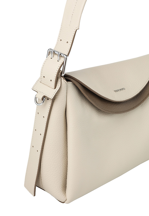CLASSIC SHOULDER BAG IN GENUINE LEATHER - DELORA CLASSIC SHOULDER BAG IN GENUINE LEATHER - DELORA BEIGE 6