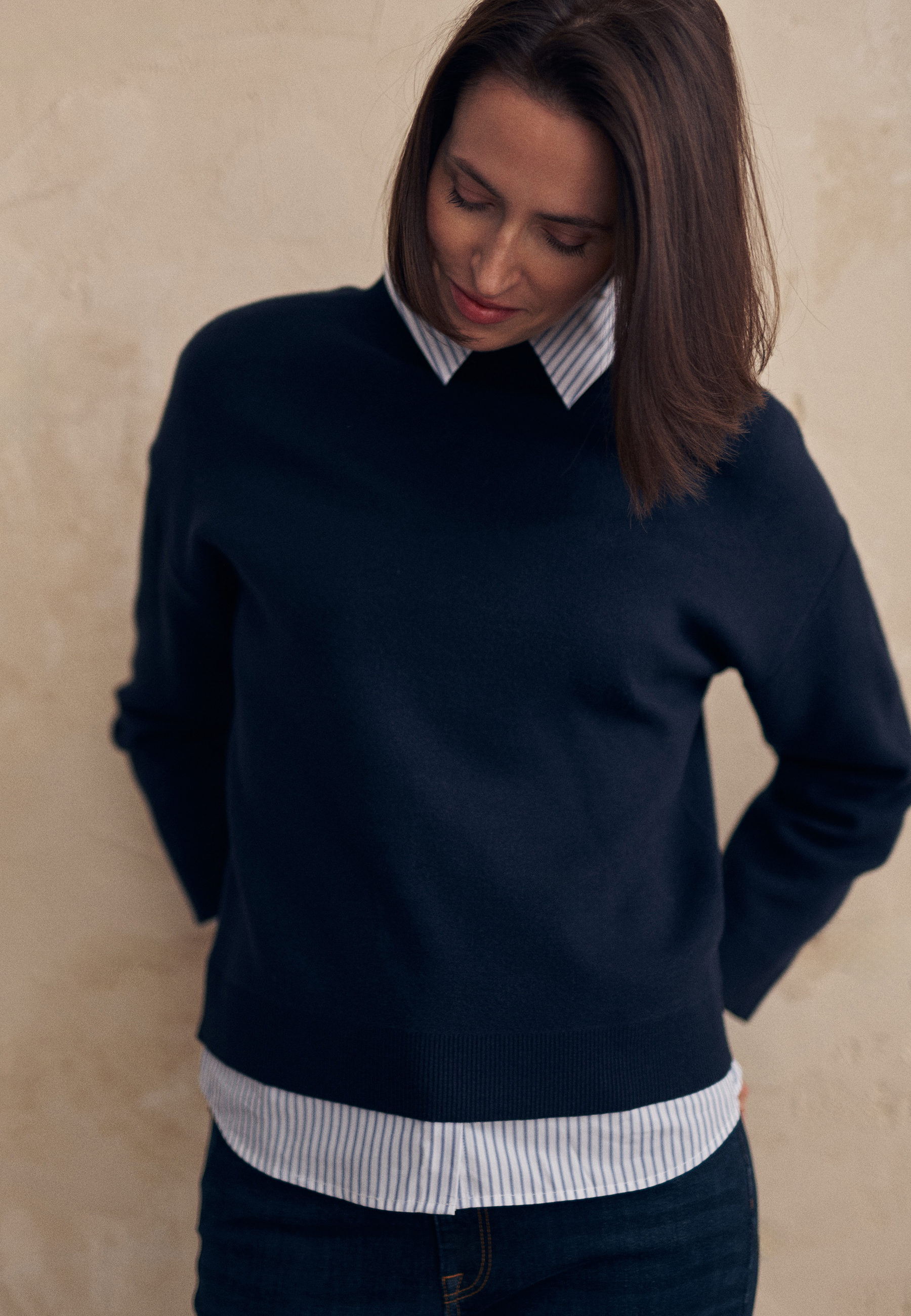 CASUAL TURTLENECK WITH LENZING™ ECOVERO™ VISCOSE - COLLIN NAVY BLUE 2