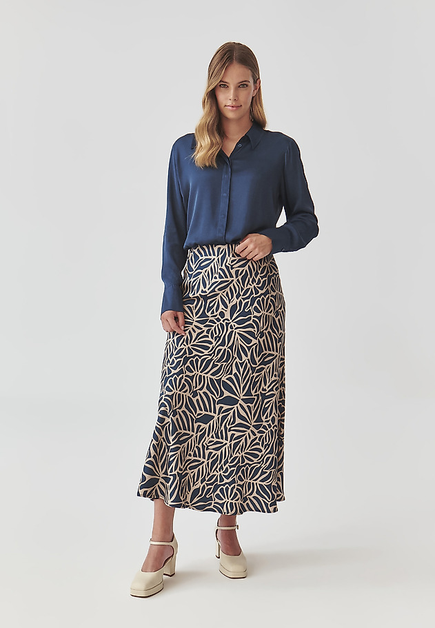 LONG LADIES’ SATIN SKIRT - SATINOLA LONG LADIES’ SATIN SKIRT - SATINOLA MULTIKOLOR 1