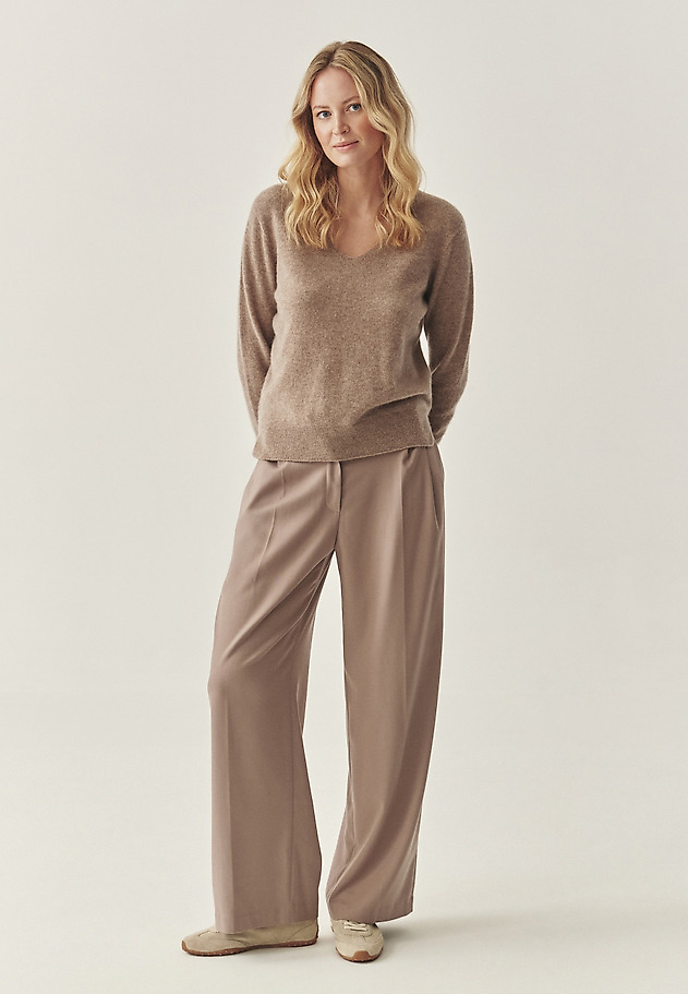 KASZMIROWY SWETER - ANISTON KASZMIROWY SWETER - ANISTON BEŻOWY 4