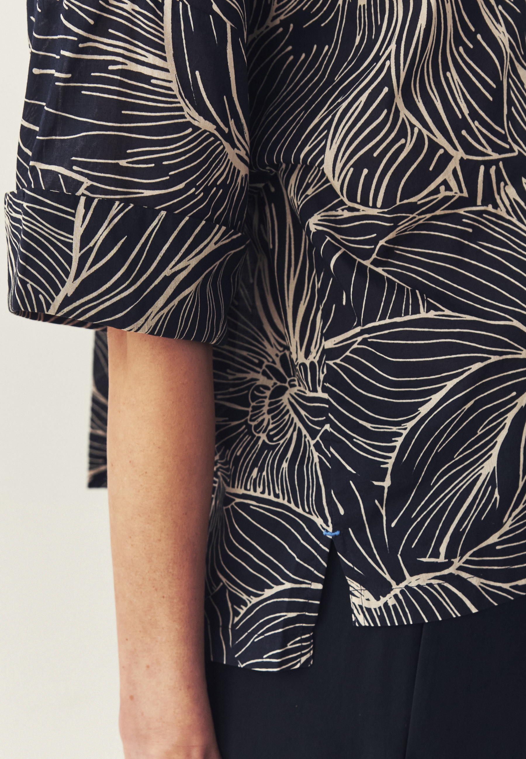 WZORZYSTA KOSZULA Z BAWEŁNY - MERA