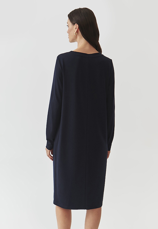 KNITTED LADIES' DRESS WITH A “WATER” NECKLINE — NORIS KNITTED LADIES' DRESS WITH A “WATER” NECKLINE — NORIS GRANATOWY 3