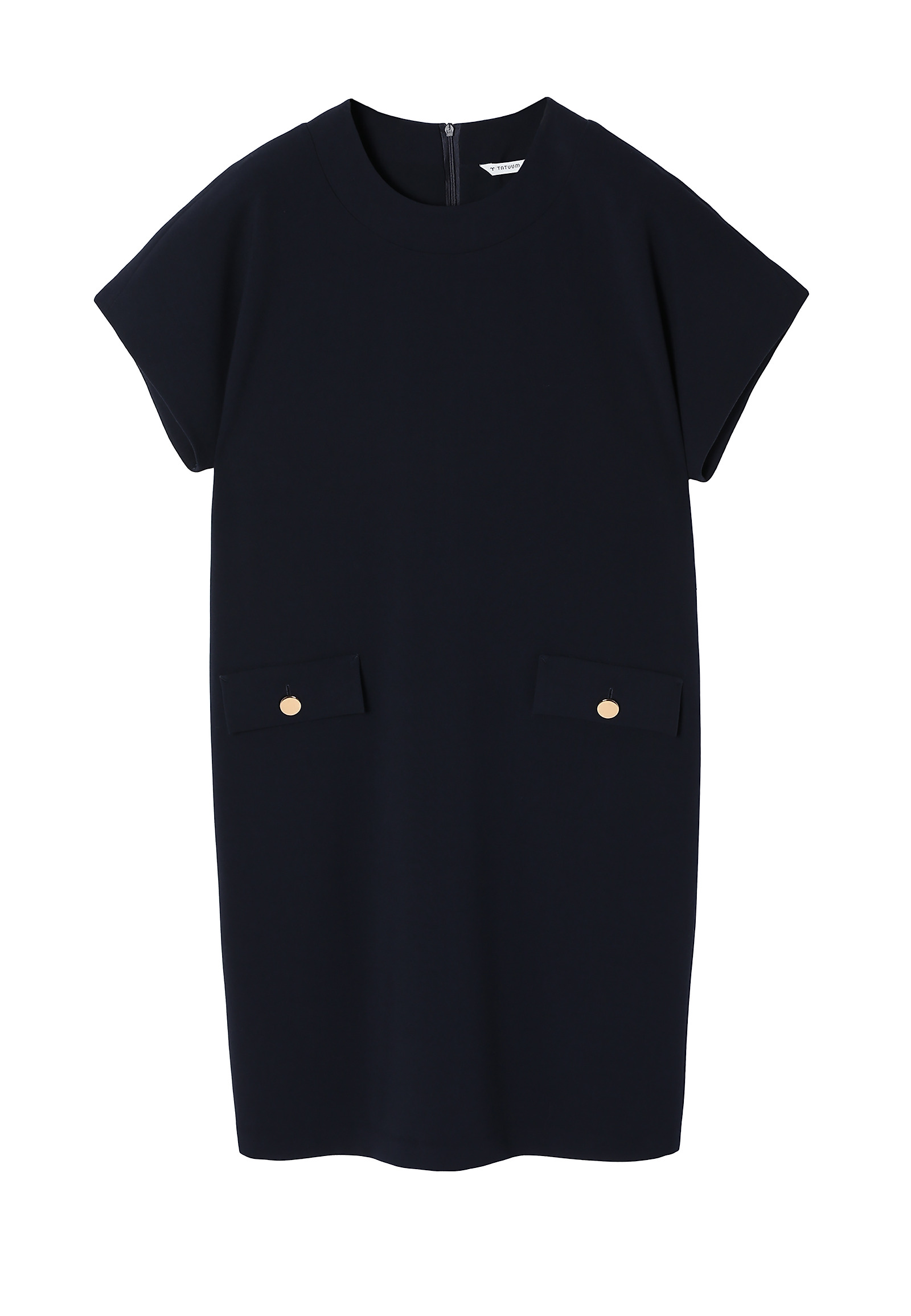 TKANINOWA SUKIENKA Z OZDOBNYMI KIESZENIAMI - MENIRKO TKANINOWA SUKIENKA Z OZDOBNYMI KIESZENIAMI - MENIRKO GRANATOWY 99733