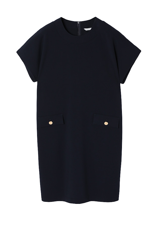 LADIES’ DRESS WITH DECORATIVE POCKETS - MENIRKO LADIES’ DRESS WITH DECORATIVE POCKETS - MENIRKO GRANATOWY 6