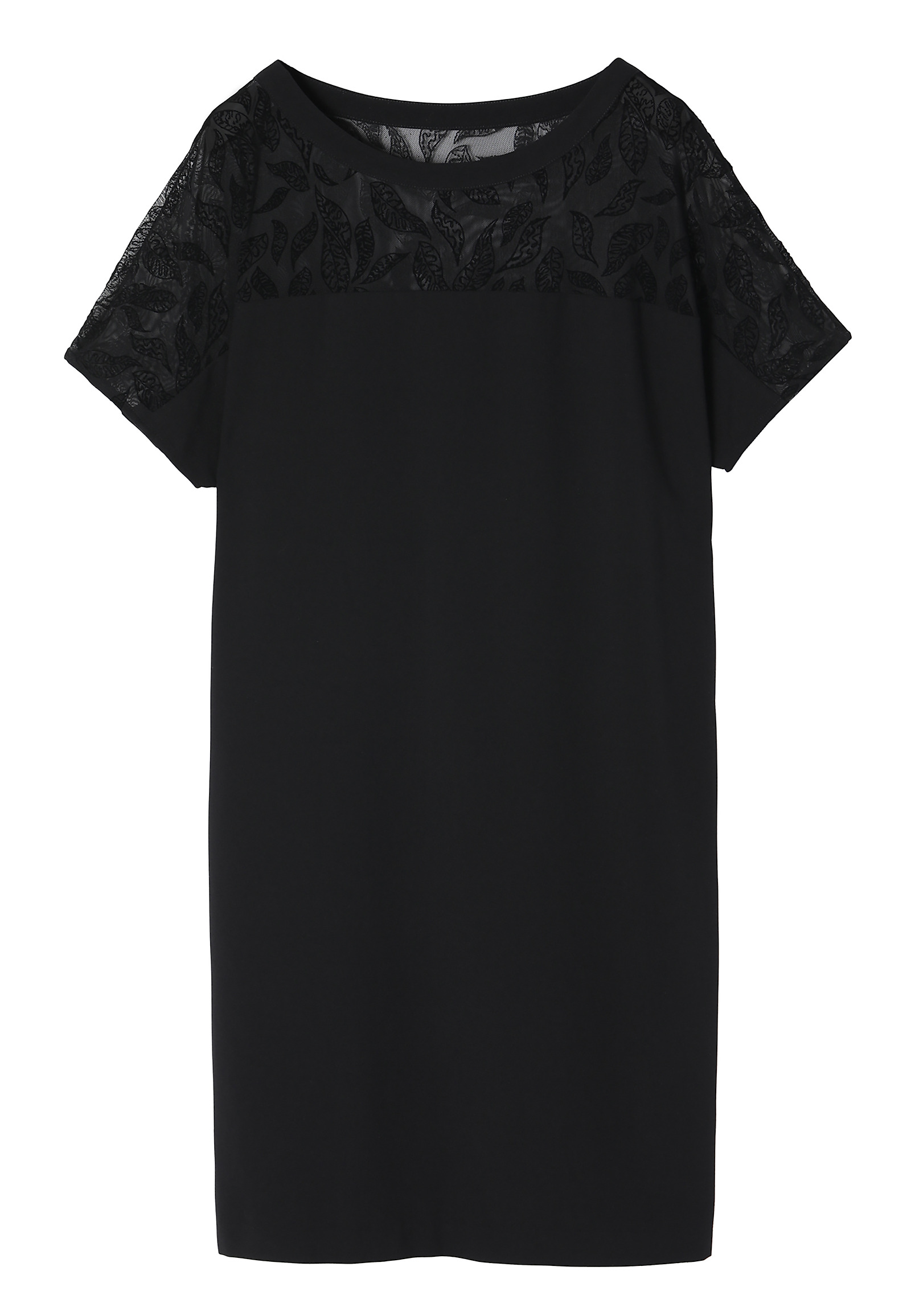 LADIES’ DRESS WITH SEMI-TRANSPARENT MESH INSERT OWERA LADIES’ DRESS WITH SEMI-TRANSPARENT MESH INSERT OWERA BLACK 92725