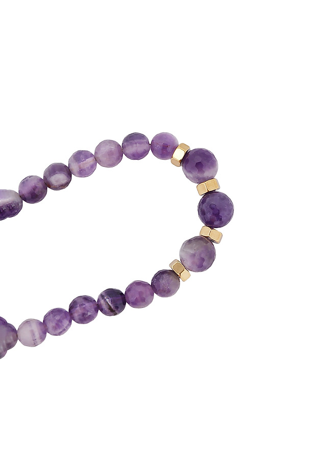 AMETHYST BRACELET WITH GOLD ACCENTS — SEZA AMETHYST BRACELET WITH GOLD ACCENTS — SEZA PURPLE 3