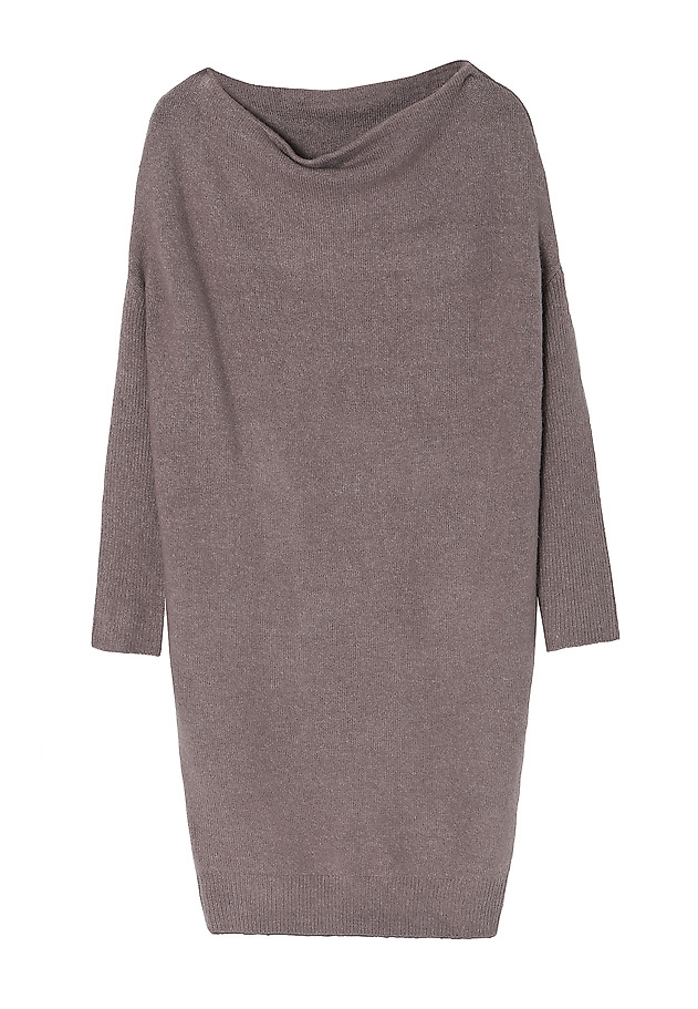 LADIES’ DRESS WITH DECORATIVE NECKLINE AWATI LADIES’ DRESS WITH DECORATIVE NECKLINE AWATI BRĄZOWY 8