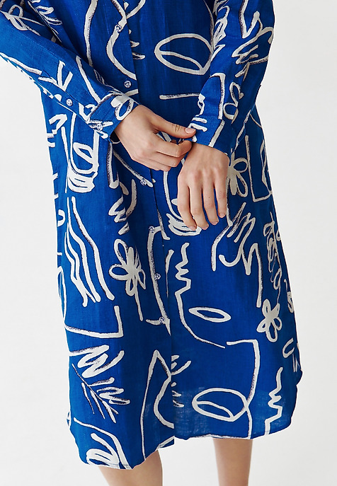 LADIES’ PATTERNED SHIRT DRESS - MEKO 1 MULTICOLOR 2