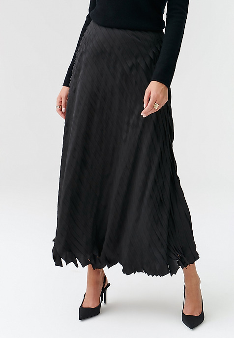 LADIES’ SKIRT WIH DECORATIVE STITCHING DAKNA BLACK 2