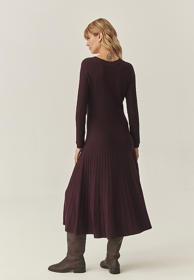 FLARED MIDI DRESS WITH WOOL - NITANA FLARED MIDI DRESS WITH WOOL - NITANA RED 2