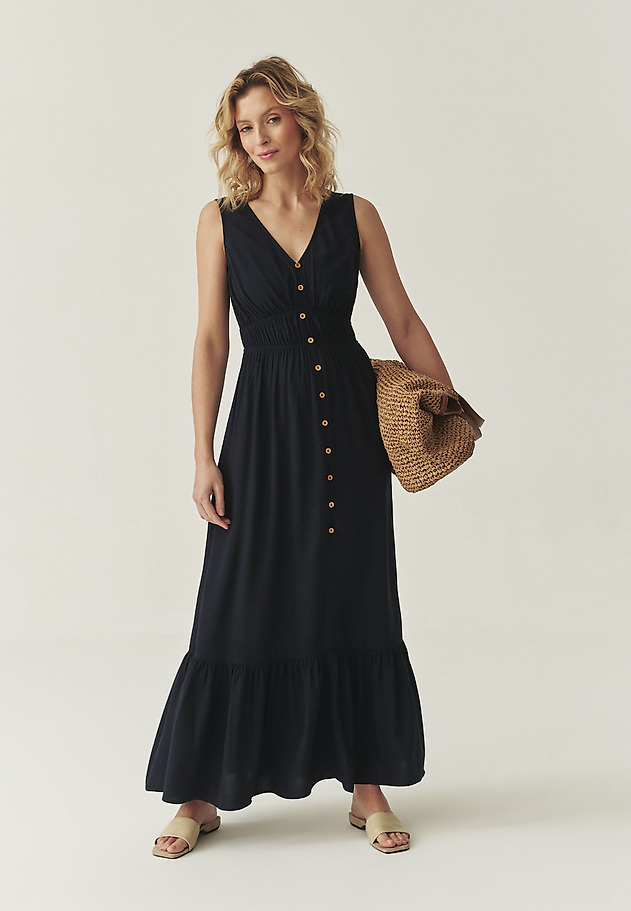 AIRY MAXI DRESS WITH VISCOSE - LETITIA AIRY MAXI DRESS WITH VISCOSE - LETITIA GRANATOWY 5
