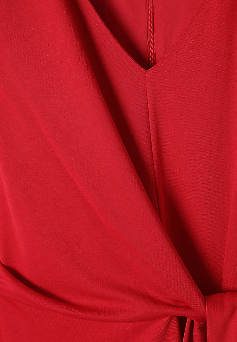 PENCIL DRESS WITH ENVELOPE BOTTOM — HALLEY RED 2