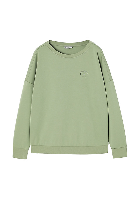 LADIES' KNITTED SWEATSHIRT WITH A ROUND NECKLINE - YOLANDA GREEN 2