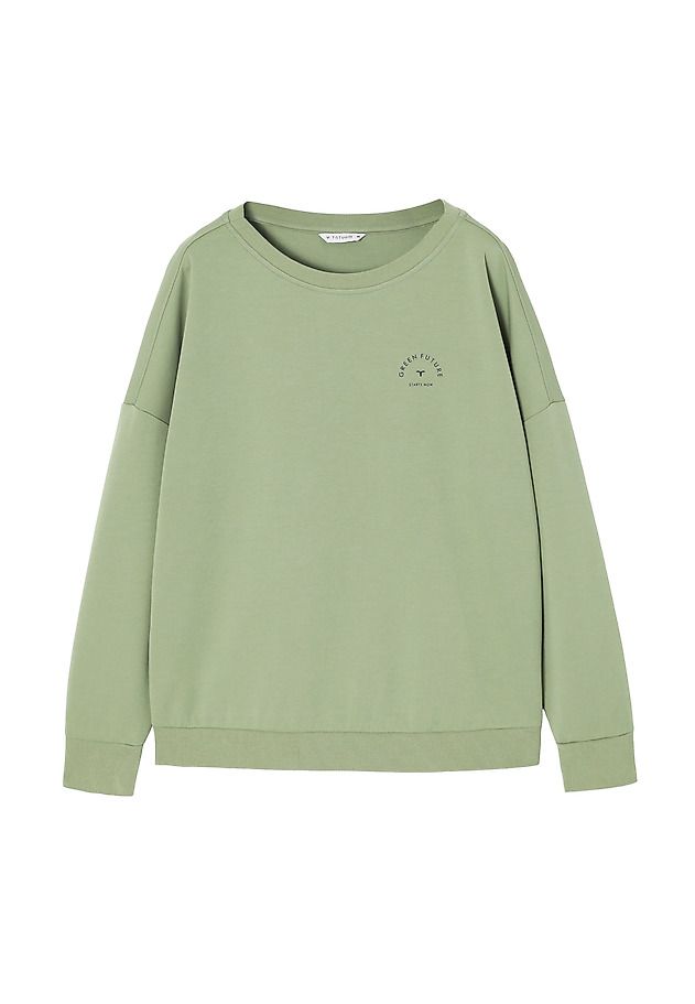 LADIES' KNITTED SWEATSHIRT WITH A ROUND NECKLINE - YOLANDA LADIES' KNITTED SWEATSHIRT WITH A ROUND NECKLINE - YOLANDA ZIELONY 6