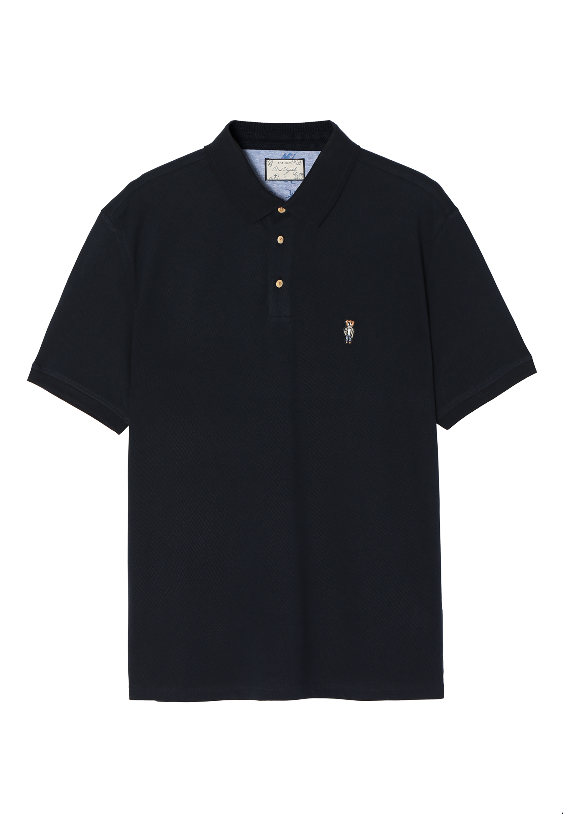 PÁNSKA PLETENÁ KOŠEĽA TYPU POLO S NÁŠIVKOU S MOTÍVOM MACKA UŠKA JAY