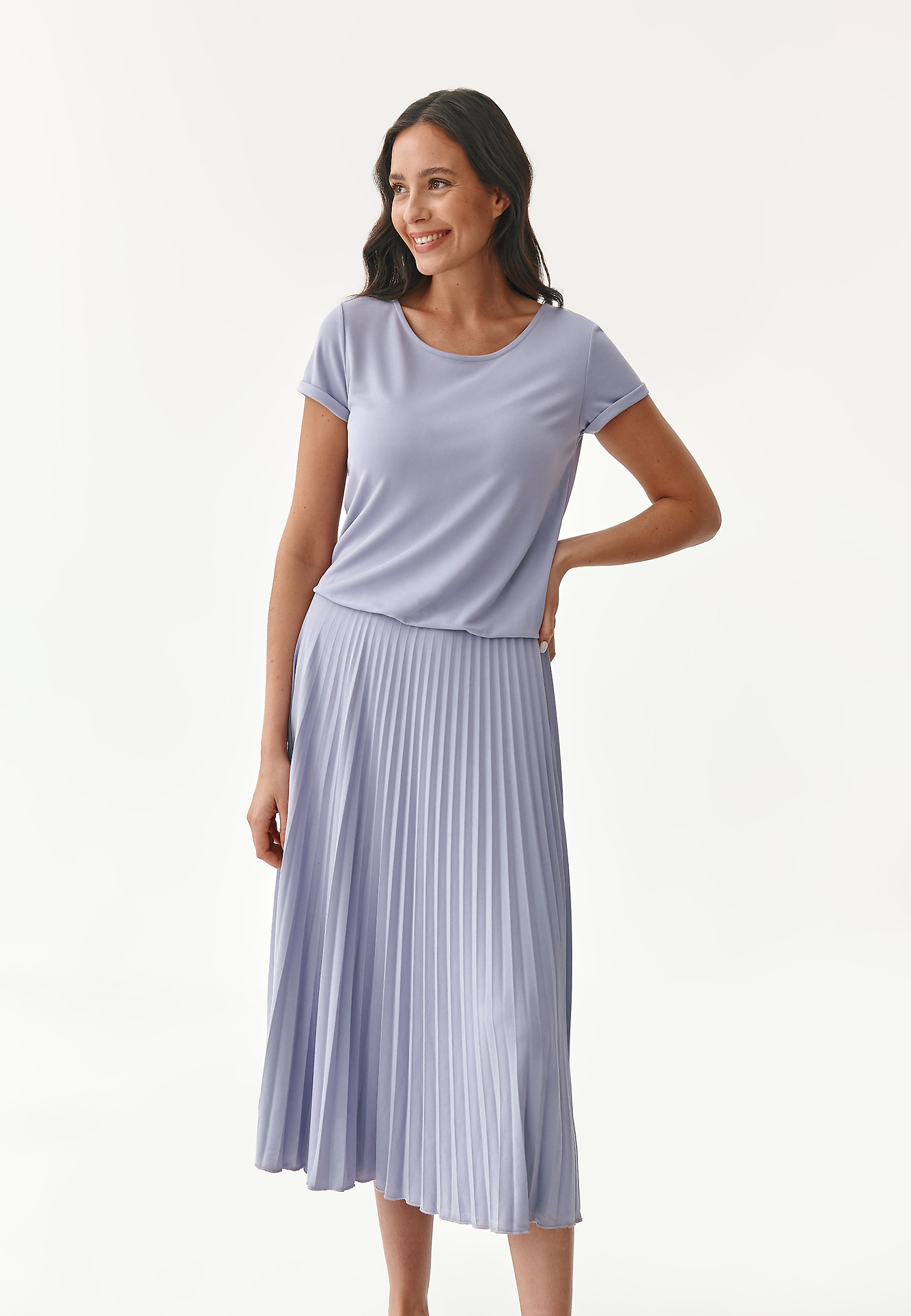 PLEATED LADIES' DRESS JAKOMANE PLEATED LADIES' DRESS JAKOMANE PURPLE 80682