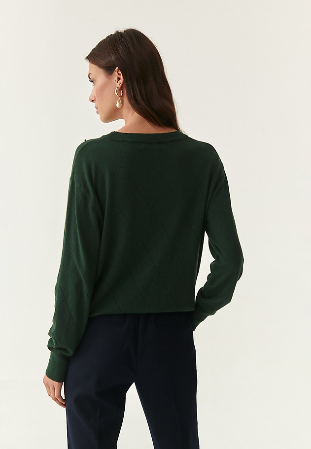 LADIES' LIGHTWEIGHT SWEATER WITH PEARLS AZJAKI LADIES' LIGHTWEIGHT SWEATER WITH PEARLS AZJAKI GREEN 2
