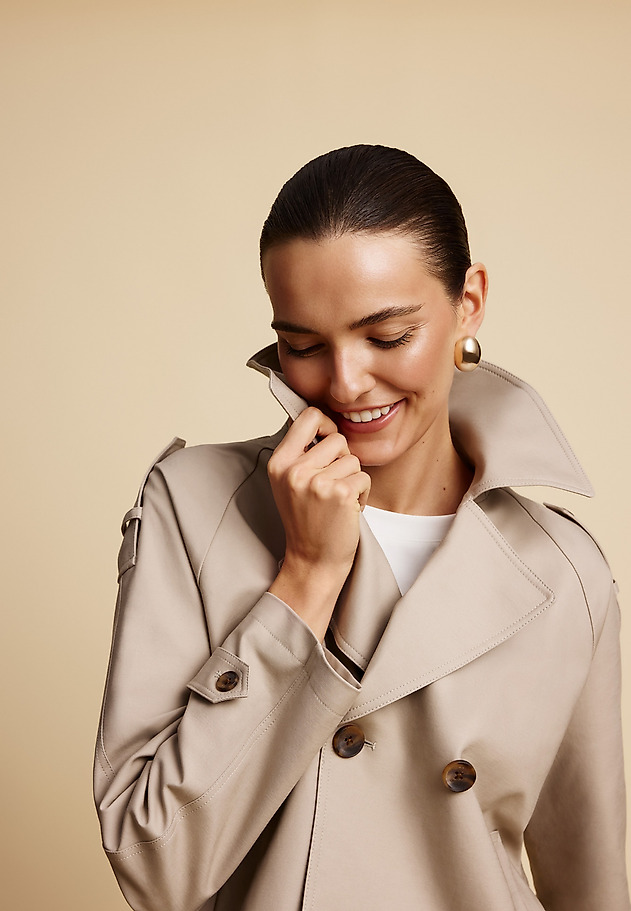 COTTON TRENCH COAT — SERKENI COTTON TRENCH COAT — SERKENI BEŻOWY 1
