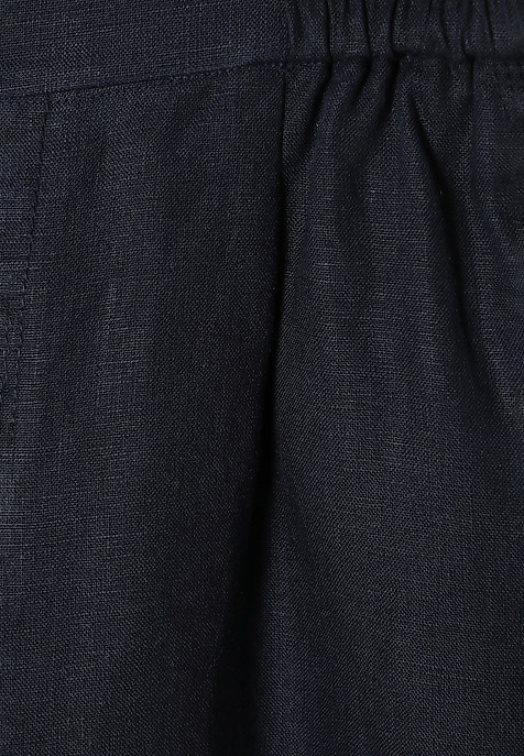 LADIES’ BREATHABLE LINEN TROUSERS WITH ROLLED-UP CUFFS  - MIRIA 1 NAVY BLUE 2