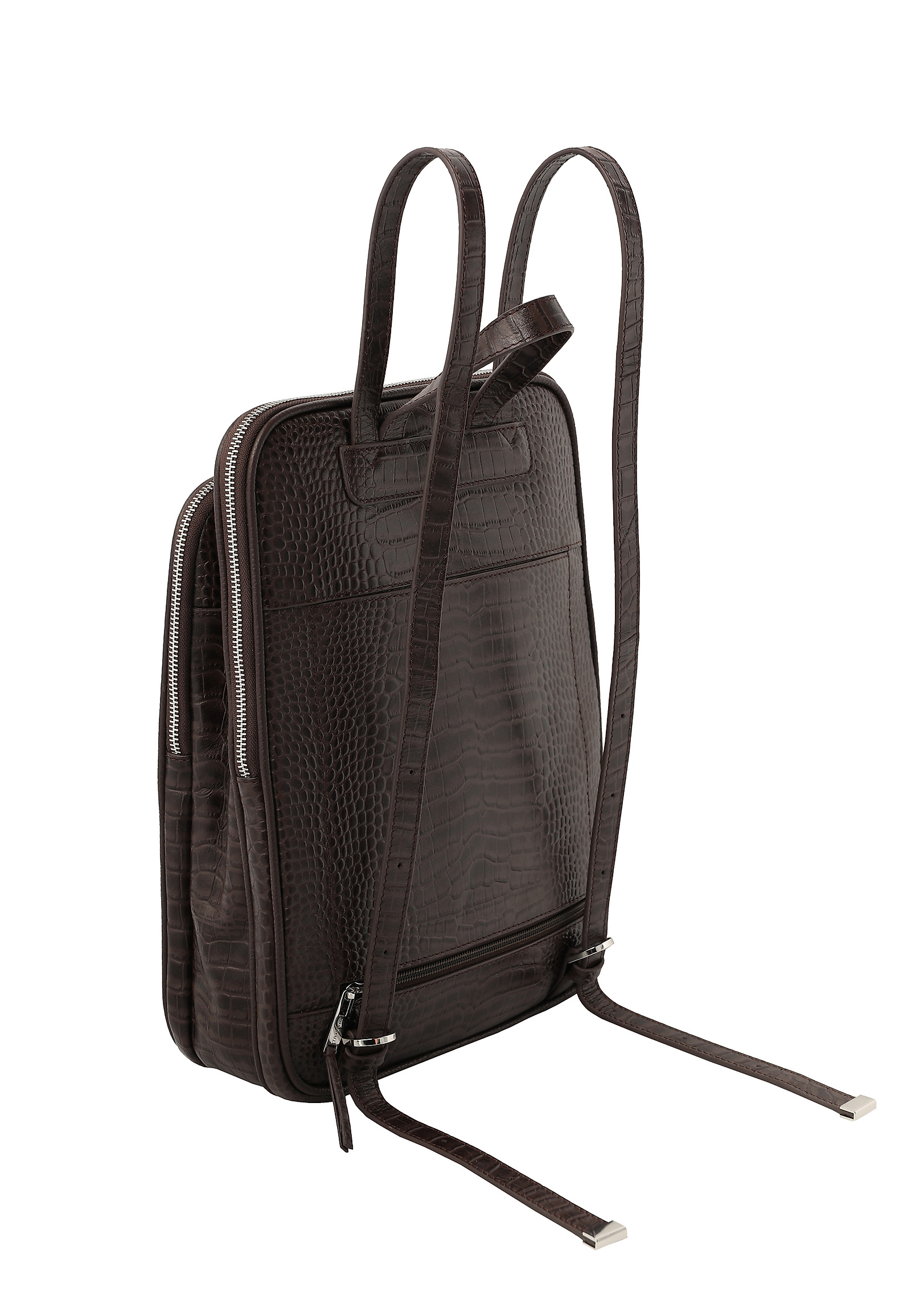 LEATHER BACKPACK WITH ANIMAL MOTIF - COBRA LEATHER BACKPACK WITH ANIMAL MOTIF - COBRA BROWN 115077