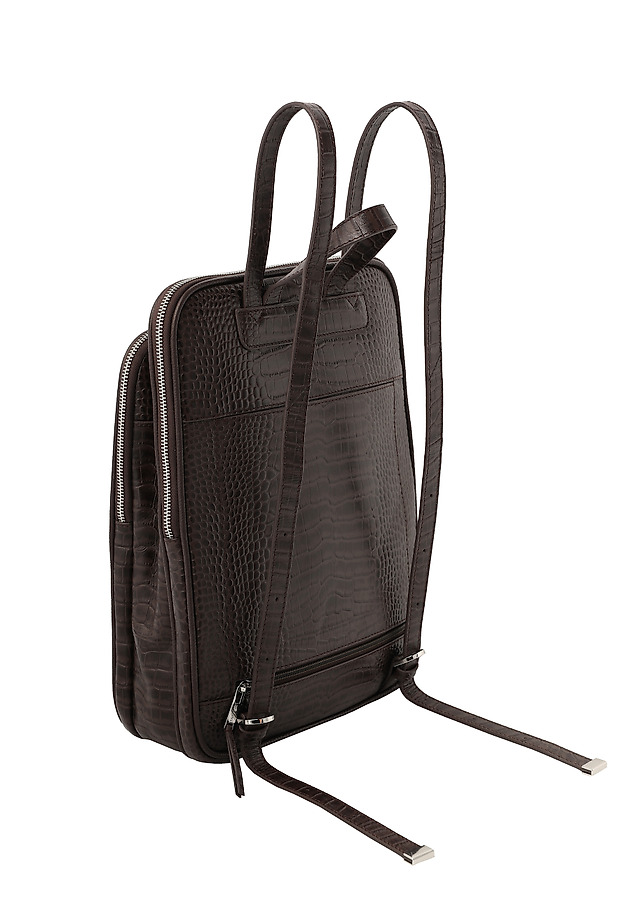 LEATHER BACKPACK WITH ANIMAL MOTIF - COBRA LEATHER BACKPACK WITH ANIMAL MOTIF - COBRA BROWN 3