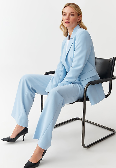 STYLISH LADIES’ WIDE LEG TROUSERS - ZARIANA 2 BLUE 2