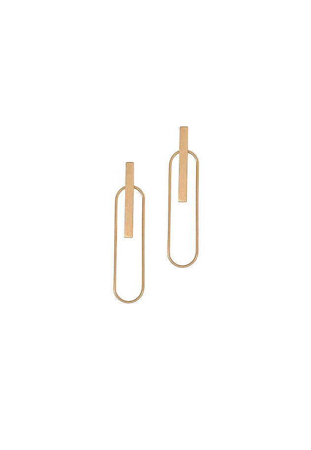 LADIES' MODERN PAPERCLIP SHAPED EARRINGS TONILA LADIES' MODERN PAPERCLIP SHAPED EARRINGS TONILA GOLD 1