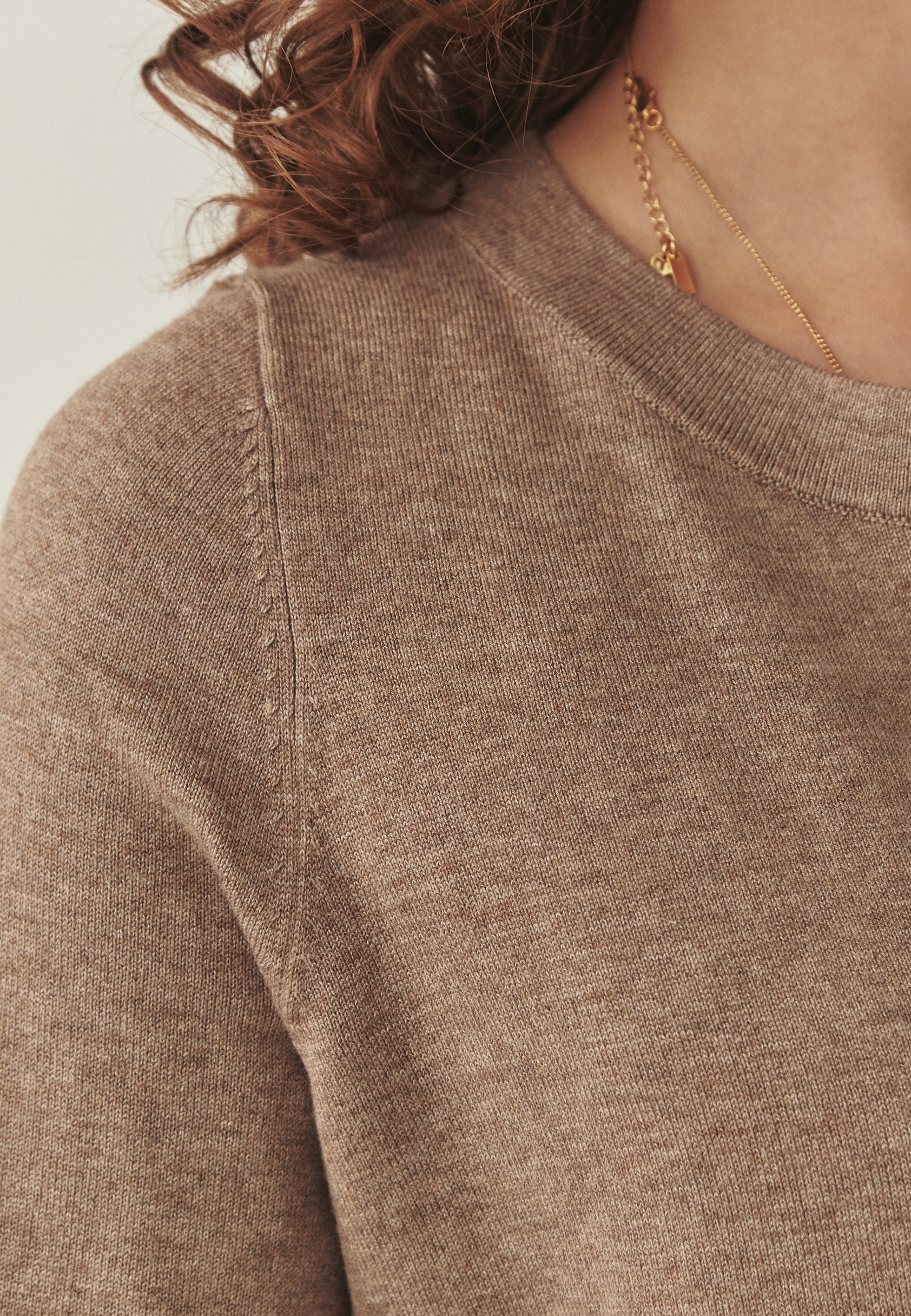 DZIANINOWA SUKIENKA Z BAWEŁNĄ - LUSA 1 BEŻOWY 2